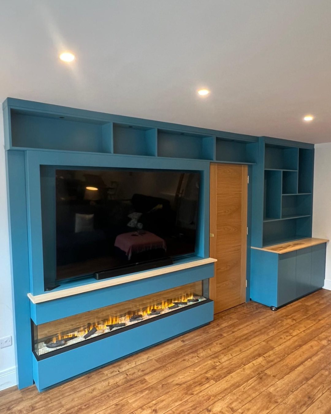Blue Bespoke TV Unit - Make Wood Work Southampton